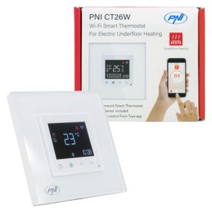 Termostat inteligent PNI CT26W WiFi incalzire in pardoseala electrica sau grup pompare, senzor pardoseala inclus, 10A, m