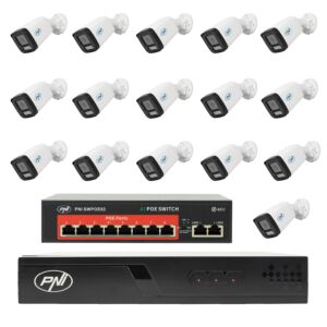 Pachet supraveghere video NVR POE PNI House IP716J, 6 camere PNI IP505J, 5MP si cabluri incluse