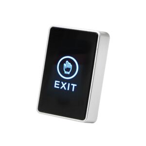 Intrerupator de acces PNI PB104 cu touch, montaj aplicat, COM/NO/NC, LED stare, metalic, 5 fire