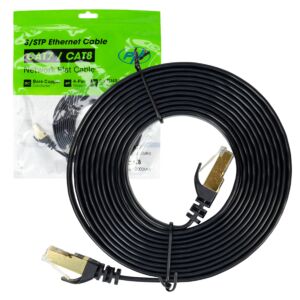 Cablu de retea plat CAT7 negru