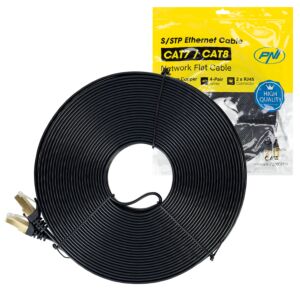 Cablu de retea plat CAT7 negru